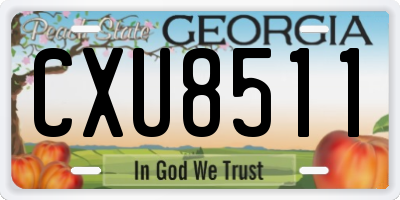 GA license plate CXU8511