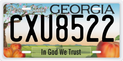 GA license plate CXU8522