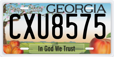 GA license plate CXU8575