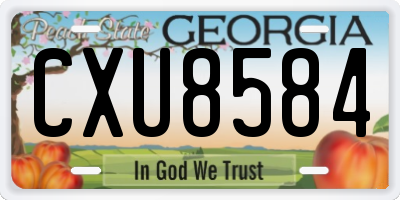 GA license plate CXU8584