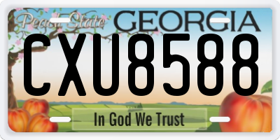 GA license plate CXU8588