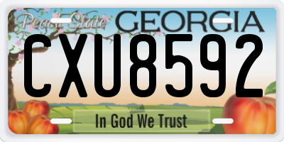 GA license plate CXU8592