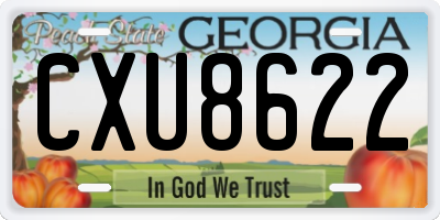 GA license plate CXU8622