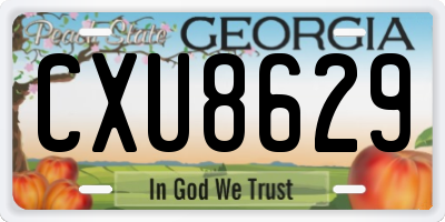 GA license plate CXU8629