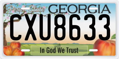 GA license plate CXU8633