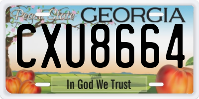 GA license plate CXU8664
