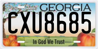 GA license plate CXU8685