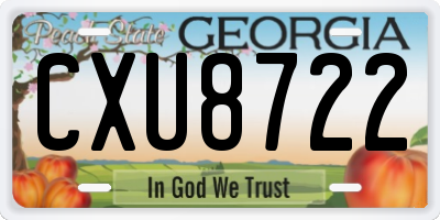 GA license plate CXU8722