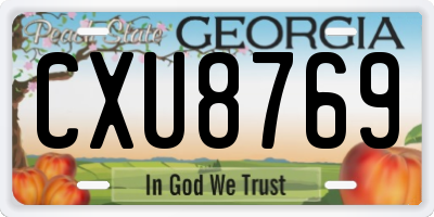 GA license plate CXU8769