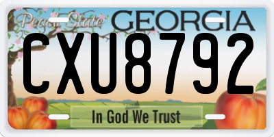 GA license plate CXU8792