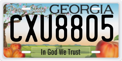 GA license plate CXU8805