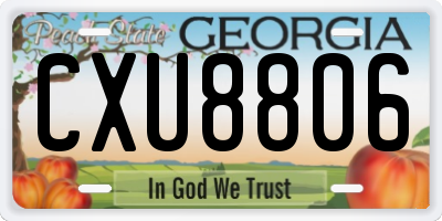 GA license plate CXU8806