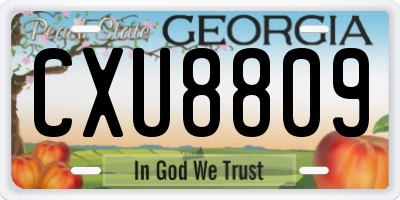 GA license plate CXU8809