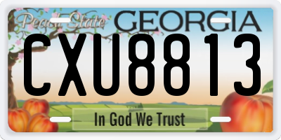 GA license plate CXU8813