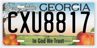 GA license plate CXU8817