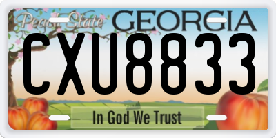GA license plate CXU8833