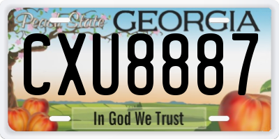 GA license plate CXU8887