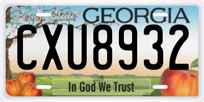 GA license plate CXU8932