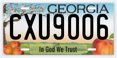 GA license plate CXU9006