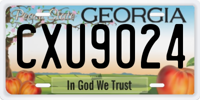 GA license plate CXU9024