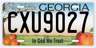 GA license plate CXU9027