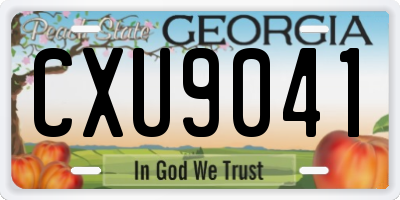 GA license plate CXU9041