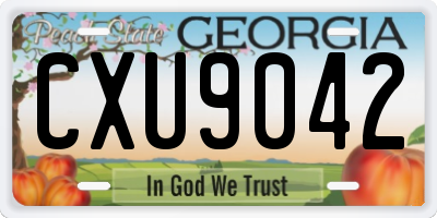 GA license plate CXU9042