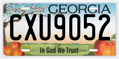 GA license plate CXU9052