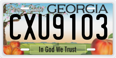 GA license plate CXU9103