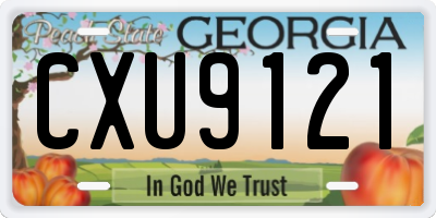 GA license plate CXU9121