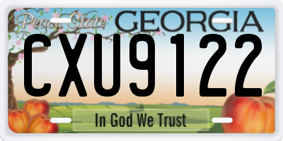 GA license plate CXU9122
