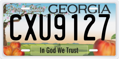 GA license plate CXU9127