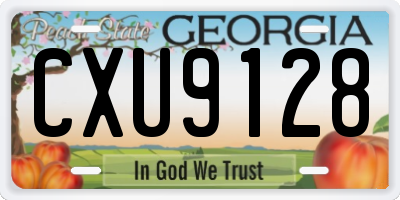GA license plate CXU9128