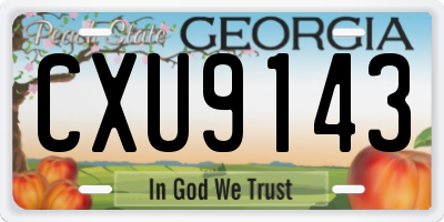GA license plate CXU9143