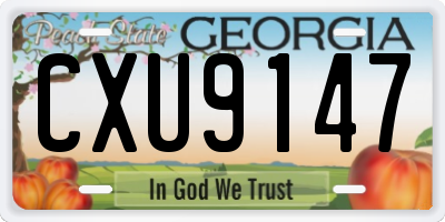 GA license plate CXU9147