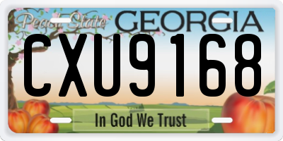 GA license plate CXU9168