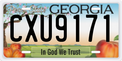 GA license plate CXU9171