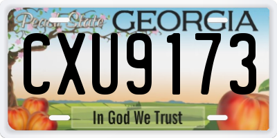 GA license plate CXU9173