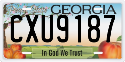 GA license plate CXU9187