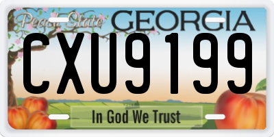 GA license plate CXU9199
