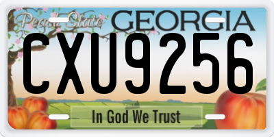 GA license plate CXU9256