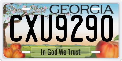 GA license plate CXU9290