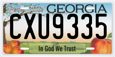 GA license plate CXU9335