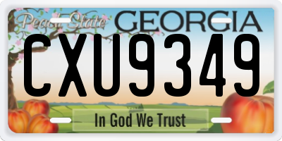 GA license plate CXU9349