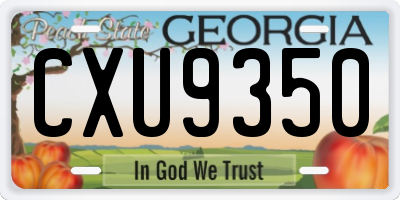 GA license plate CXU9350