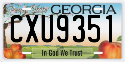 GA license plate CXU9351