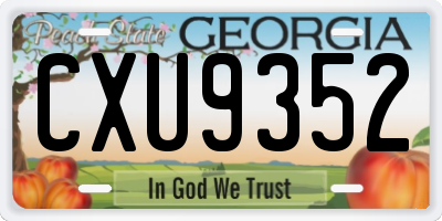 GA license plate CXU9352
