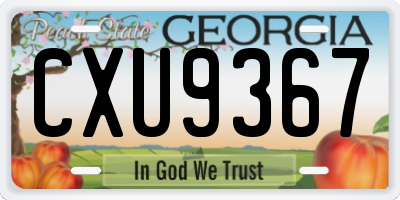 GA license plate CXU9367