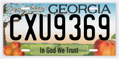 GA license plate CXU9369