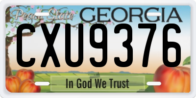 GA license plate CXU9376